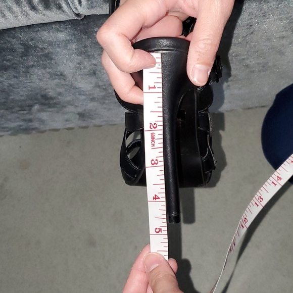 Black Strappy Buckle Sandal Stiletto High Heels - Picture 8 of 8